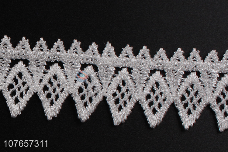 Promotional superior quality embroidered fabric lace trim for dress