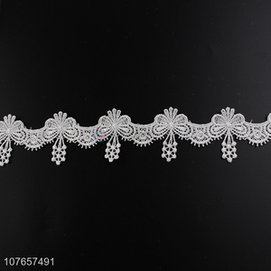 Wholesale popular polyester flower lace trim for clothing accessories