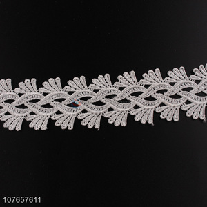 Factory supply embroidery polyester lace trim for accessories 