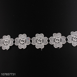 Factory price delicate lace trim for dress with high quality