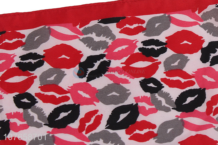 New design fashion hip-hop style lip print decorative square scarf