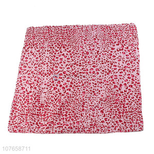 Women's fashion pink leopard print wear square scarf 