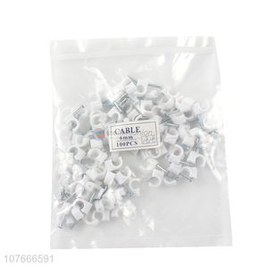 Durable white plastic cable clips with top quality