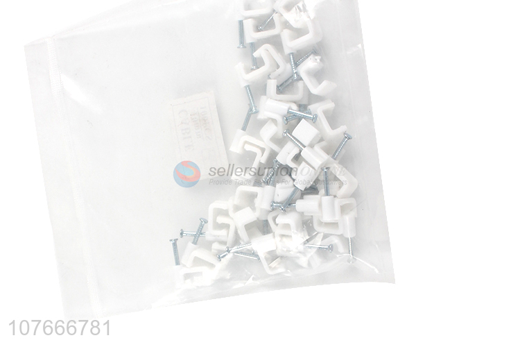 Cheap price durable plastic cable clips with steel nails