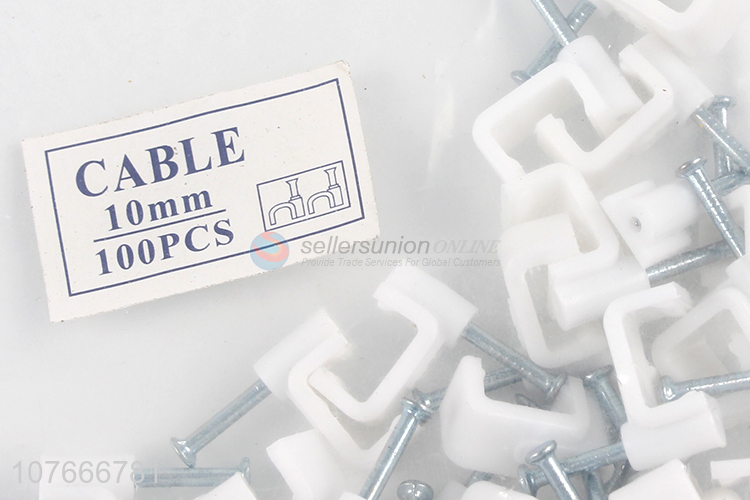 Cheap price durable plastic cable clips with steel nails
