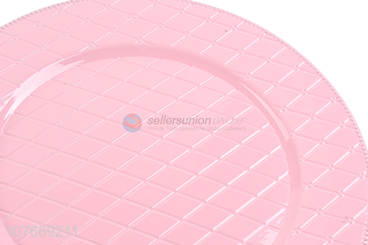 Pink cheap price decorative electroplated plates fruit plates