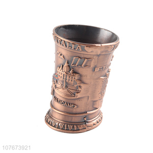 Wholesale high quality zinc alloy antique tea insulated metal cup