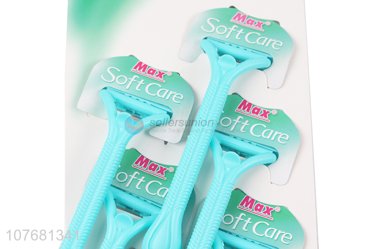 Portable low price soft care shaving razors with handle