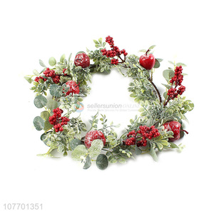 New arrival artificial red berry Chiristmas wreath for Christmas decoration