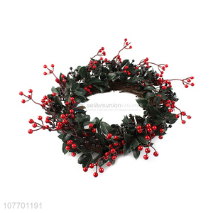 High quality Xmas decoration Christmas wreath with red fruit