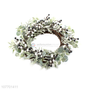 Factory price decorative Christmas wreath with artificial berries