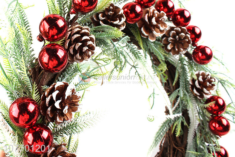 Good sale artificial garland Christmas wreath with pinecone red fruit
