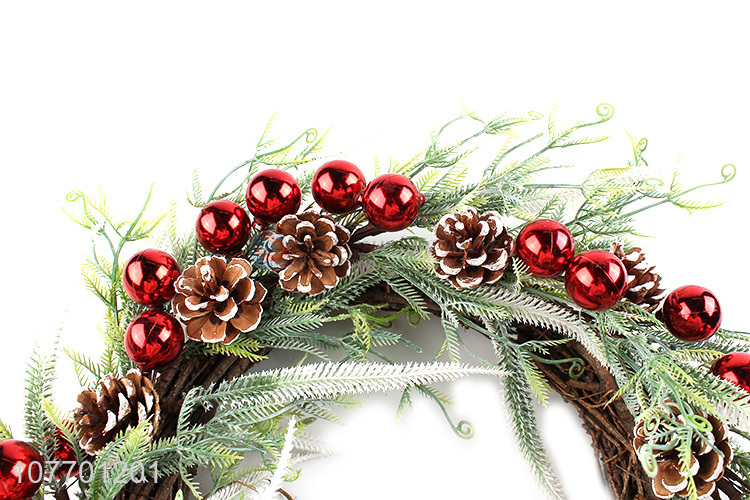 Good sale artificial garland Christmas wreath with pinecone red fruit