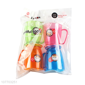 Hot selling household multi-color transparent mouthwash and brushing cup
