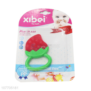 Hot product soft baby chew toy teether strawberry shape baby teether