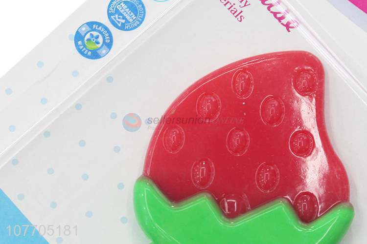 Hot product soft baby chew toy teether strawberry shape baby teether