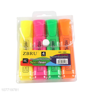 Best Quality 4 Pieces Highlighter Marker Color Fluorescent Marker Pen Set