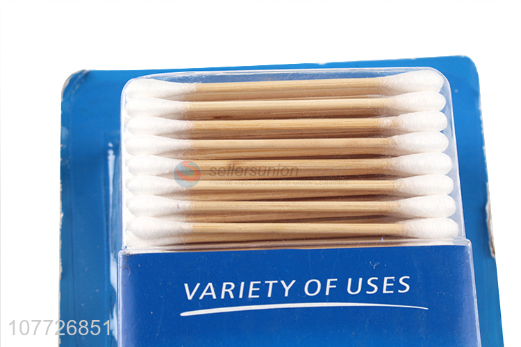 Wholesale sanitary double-headed beauty stick wooden cotton swab stick