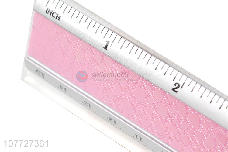 Good quality stationery 15cm metal straight ruler aluminum ruler