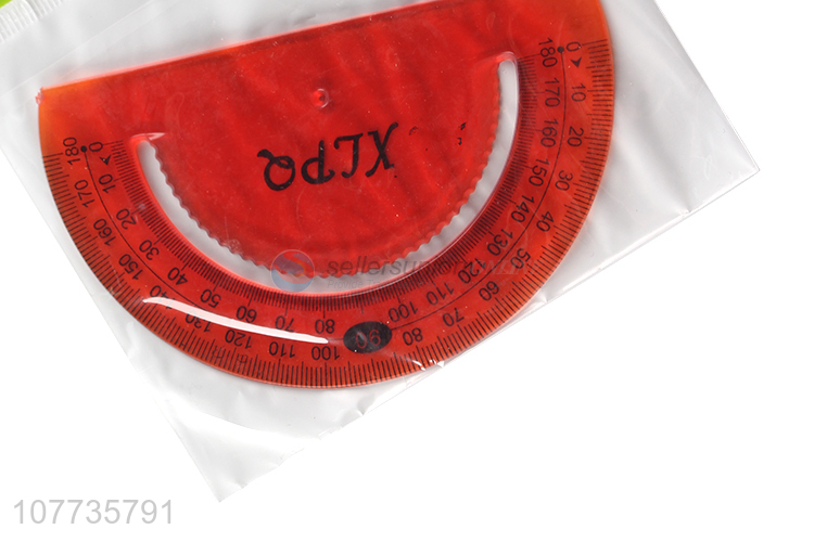 Custom logo 180 degree plastic protractor ruler measuring tool