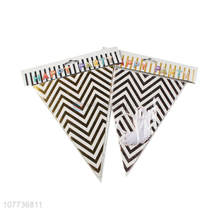 Wholesale wave pattern triangle flag pennant banner for birthday baby shower party