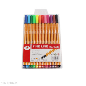 Low price 12 colors drawing marker pens fine line markers