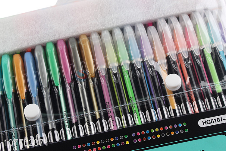 Wholesale 48 neon colors glitter highlighters fluorescent marker pen set