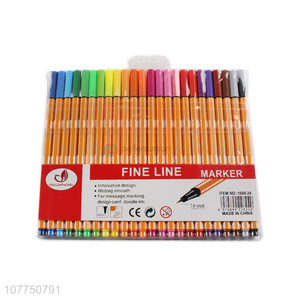 High quality 24 colors fine line markers permanent fine liner