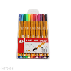 Good sale 12 colors fine liner pen waterproof marker