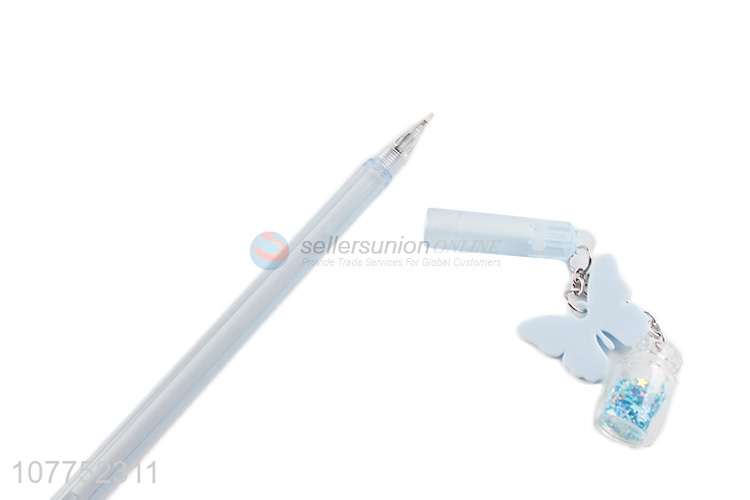 High quality butterfly pendant gel ink pen lovely sequin gel pens