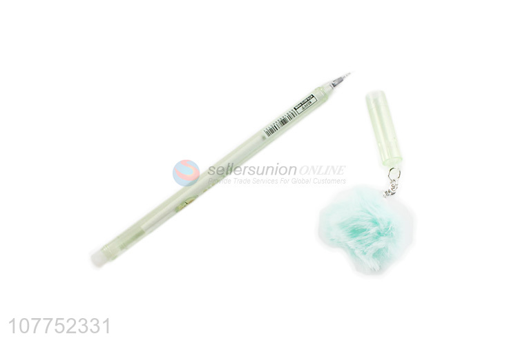Best selling pompom pendant gel ink pen kawaii fashion gel pens
