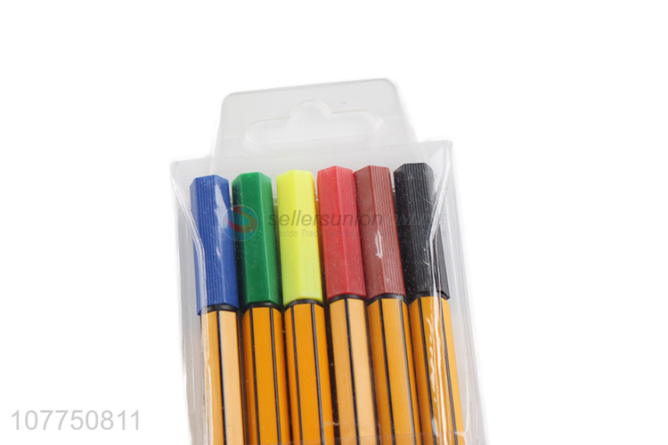 Best selling 6 colors drawing marker pens fine line markers