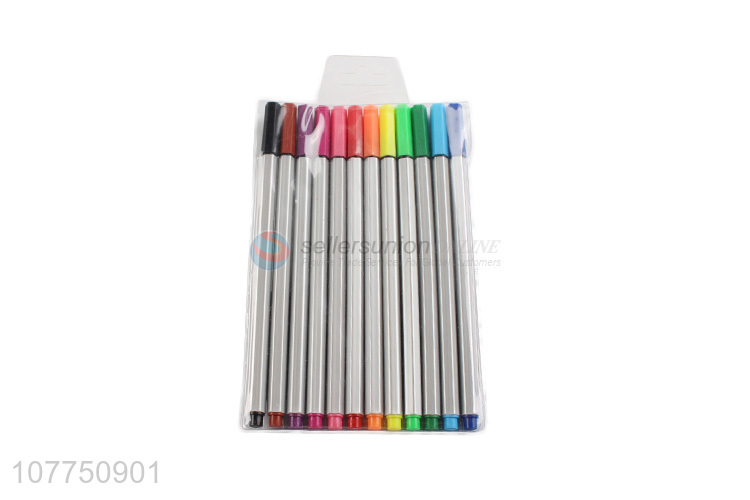 High quality 12 colors fine line markers fine line pens