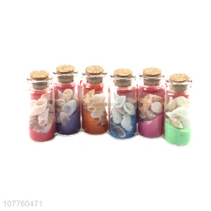 Popular Color Sand And Shells Drift Bottle With Cork