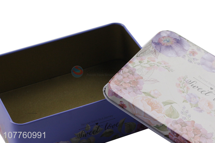 High quality tinplate storage box  rectangular printing candy box