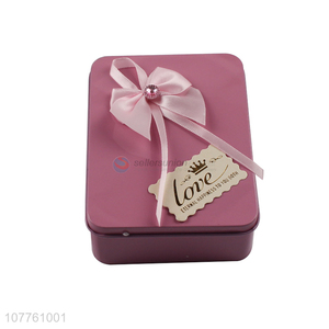 Wholesale Wedding Gift Box Rectangular Streamer Soap Flower Tinplate Box