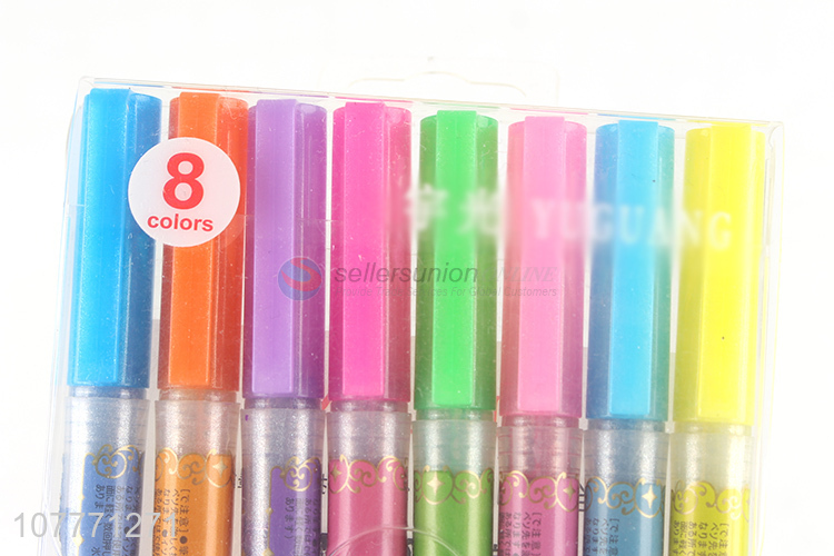 Best Selling 8 Pieces Light Pen Highlighter Marker Pen Set