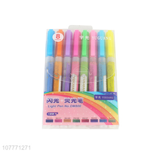 Best Selling 8 Pieces Light Pen Highlighter Marker Pen Set
