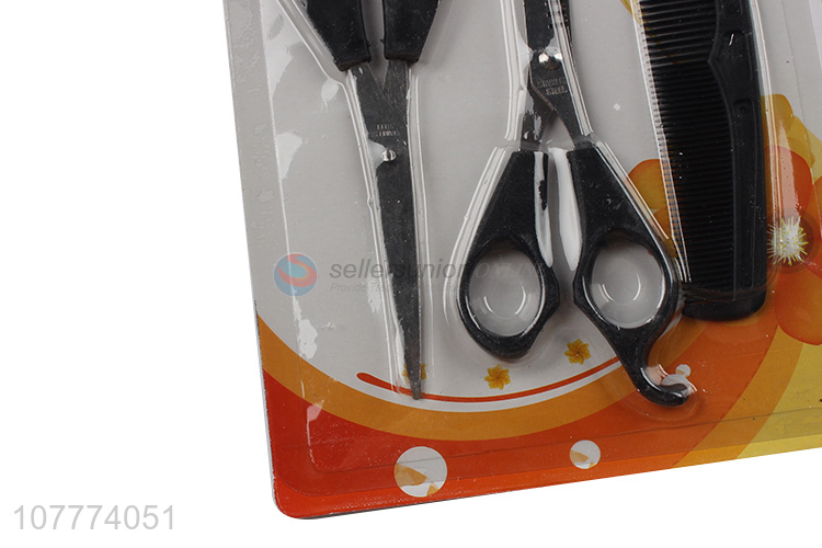 Factory direct sale 3 pieces barber scissors set hair scissors comb set