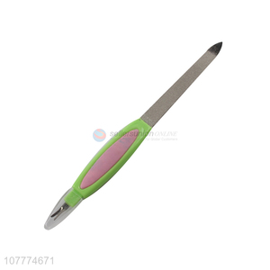 Wholesale manicure pedicure stainless steel nail file nail cuticle pusher