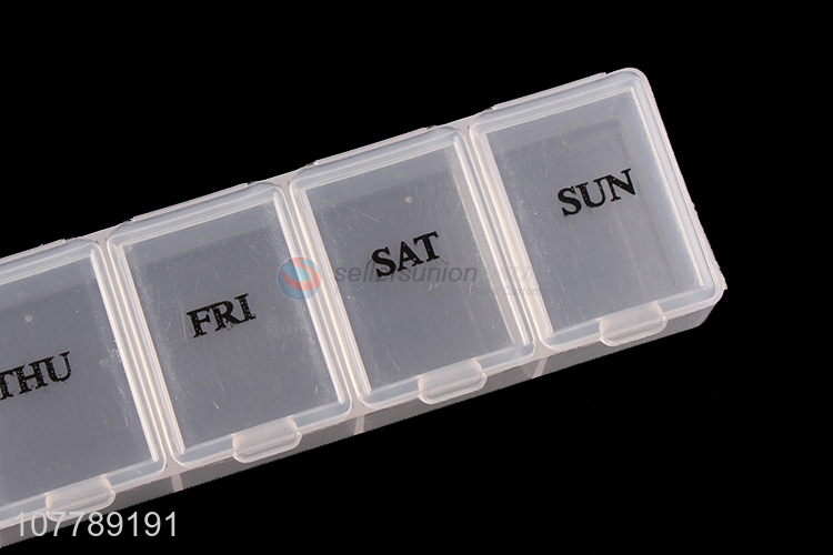 Wholesale clear 7 day plastic pill box weekly pill box pill dispenser