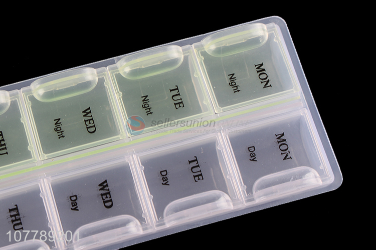 Wholesale 14 compartments pill case weekly 7 days plastic pill box