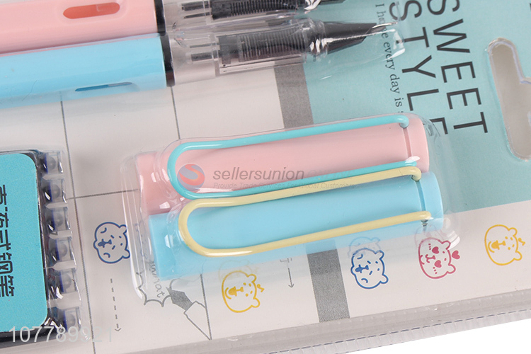 Creative office signature pen set with replaceable ink sac pen set