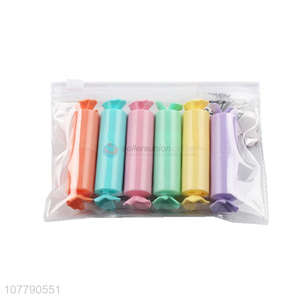 Wholesale 6 colors candy shape highlighter pen lovely stationery