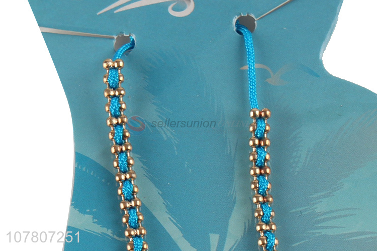 Cross-border wholesale blue bead chain ladies anklet