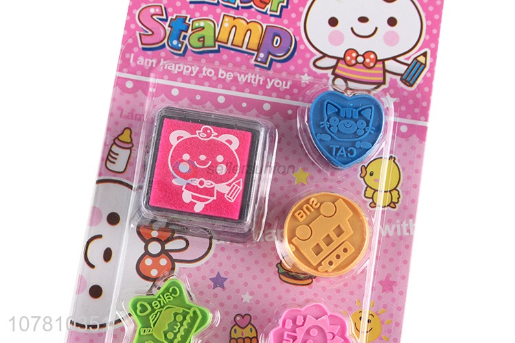 High quality kids educational fun toy ink stamp set