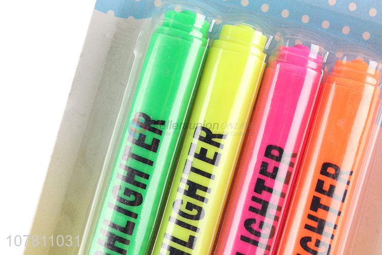 China factory 4 pieces custom logo bright color highlighters