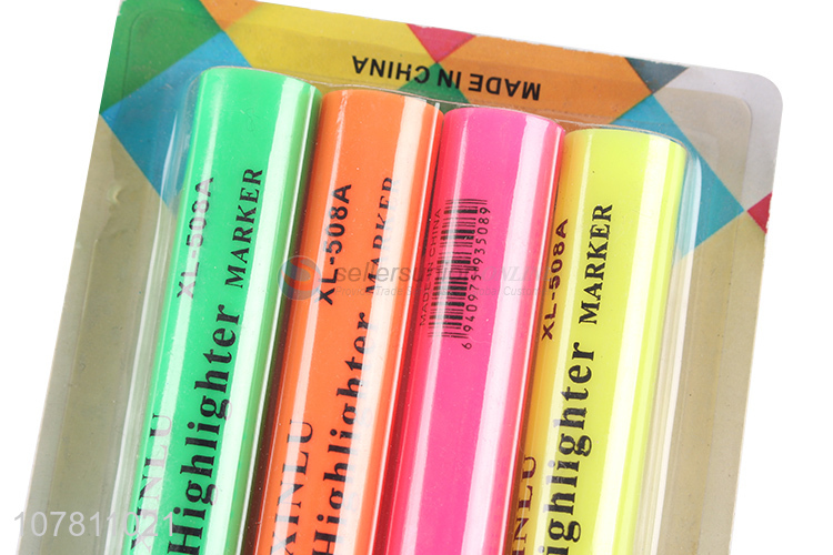 New arrival 4 pieces multicolor highlighters for school office