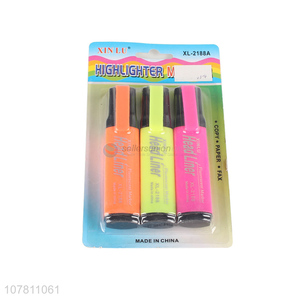 Most popular 3 pieces mini fluorescent pens with flip cover