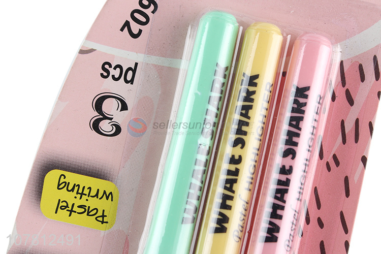 Wholesale 3 Pieces Color Highlighter Marking Pen Set
